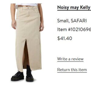 Noisy May Kelly Khaki Long Skirt